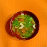 小松菜と竹輪の味噌汁♪